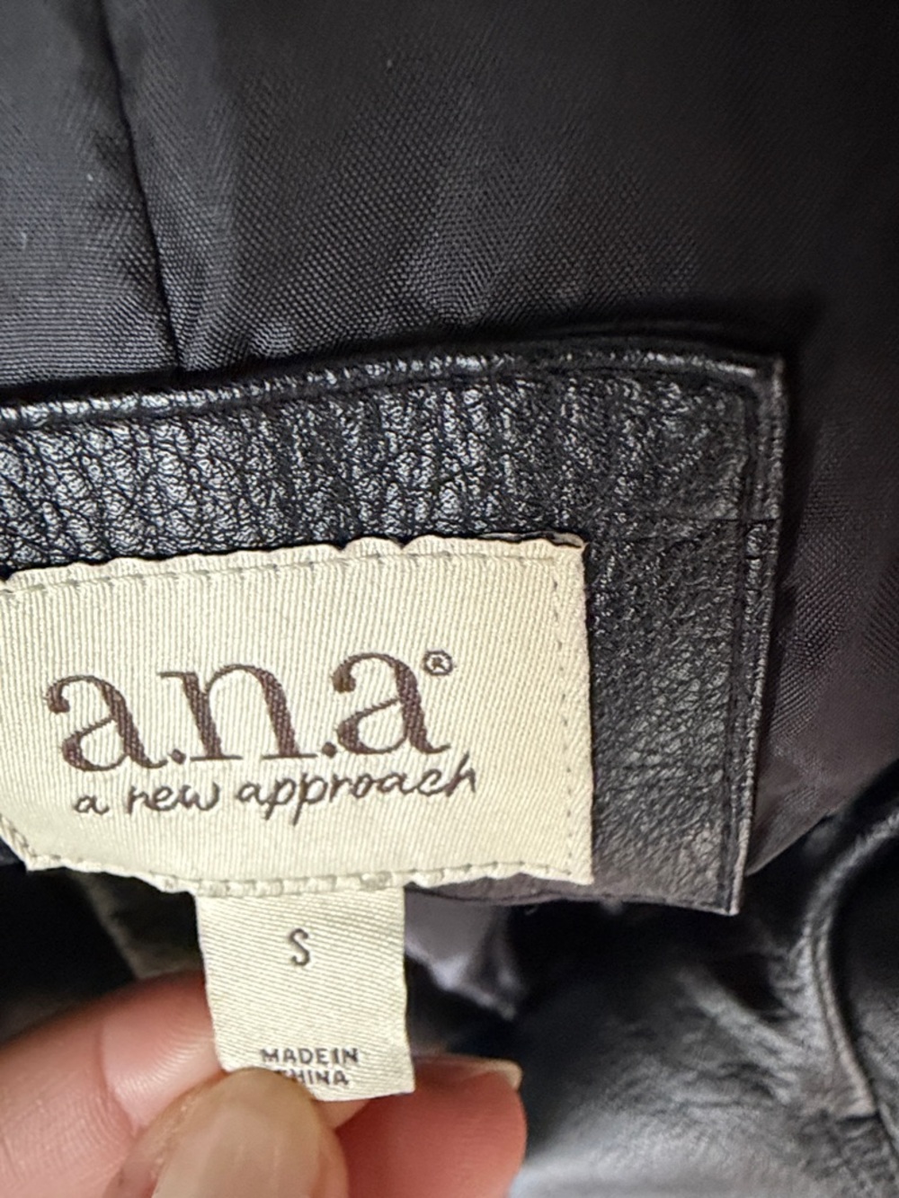 a.n.a Black Vegan Leather Moto Jacket with Silver Hardware - Picture 3 of 6